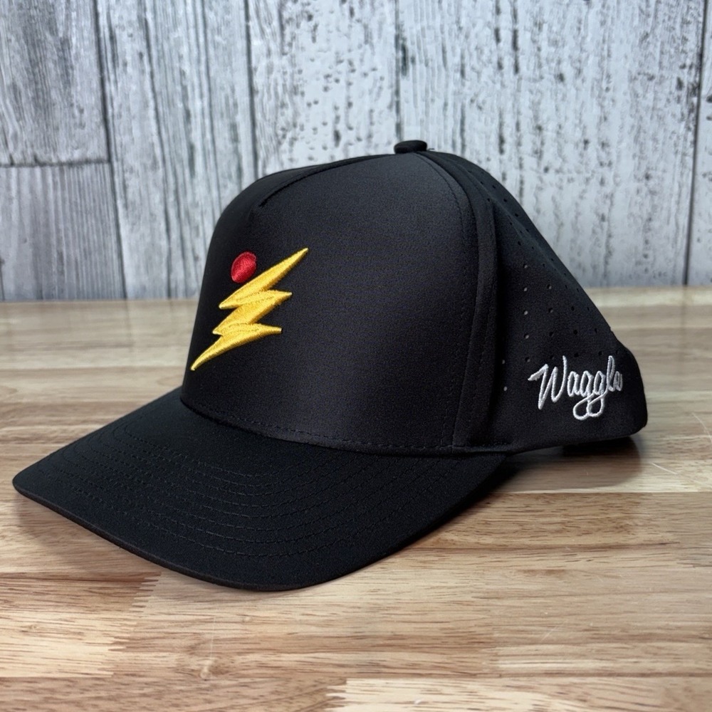 Waggle Golf  Black Snapback Hat  Logo *NEW*